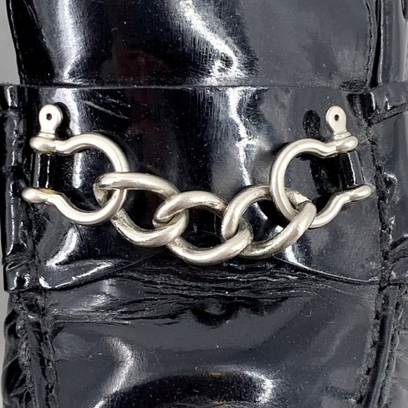 BURBERRY Black Patent Leather Loafers Size 36 - Picture 5 of 11